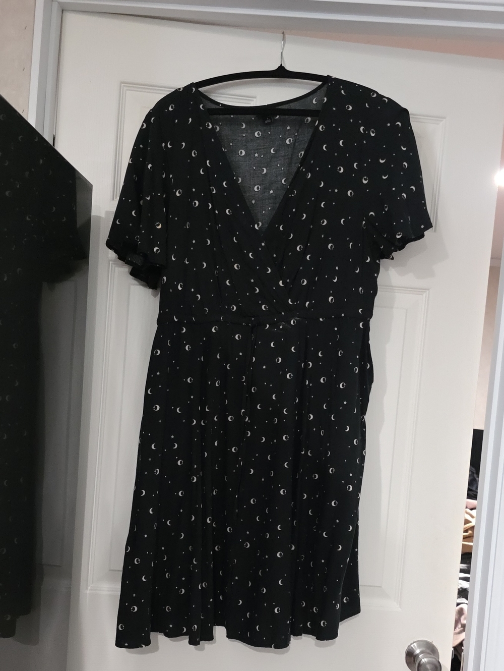 torrid Black Moon-Print Wrap Dress